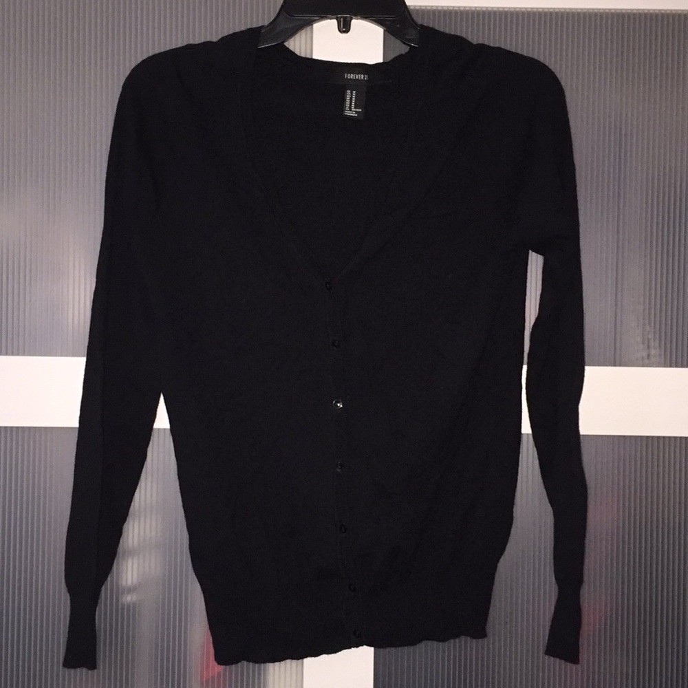 Forever 21 Black Cardigan Med
